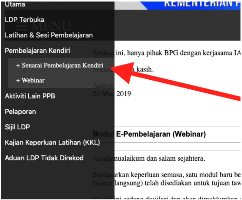 SPLKPM Login 2.0 Modul Individu (sinopsis, kpm, guru) 2025 5 Senarai Pembelajaran Kendiri