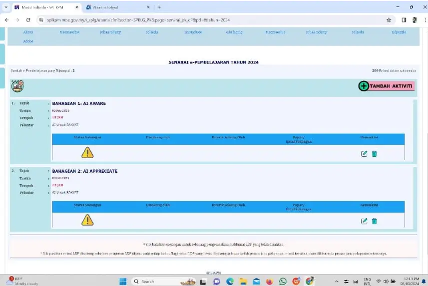 SPLKPM Login 2.0 Modul Individu (sinopsis, kpm, guru) 2025 11 splkpm individu