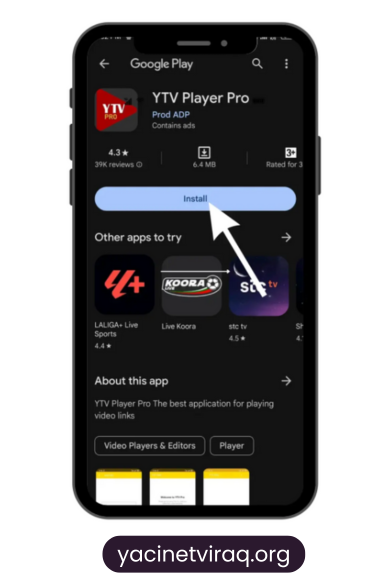 تحميل ياسين تيفي برو تطبيق اخر اصدار الاصلي تحديث للاندرويد 6 Install YTV Player Pro