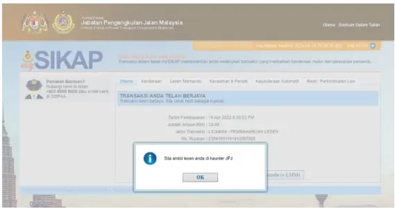 final Confirmation And collect Driving License at JPJ