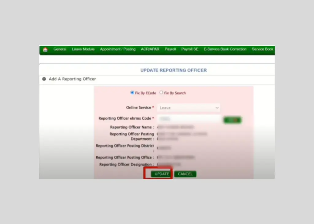Add a Reporting Officer