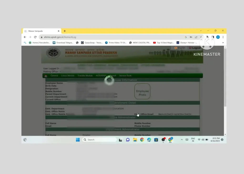 Navigate to Service Records / Employee Details