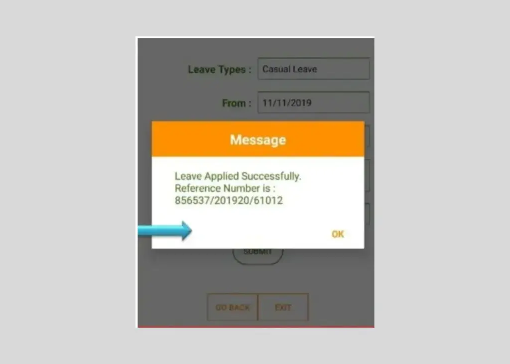 Leave applied Successfully